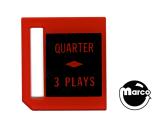 Price Plates-Price plate coin entry - Quarter/3 Plays