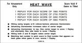 HEAT WAVE (Williams) Score Cards (4)