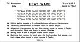 Score / Instruction Cards-HEAT WAVE (Williams) Score Cards (4)