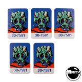 Stickers & Decals-ALIEN POKER (Williams) decal targets (5)