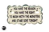 Playfield Plastics-MONSTER BASH (Williams) Plastic "You..."