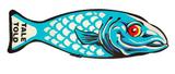 Stickers & Decals-FISH TALES (Williams) Decal Blue Fish 4