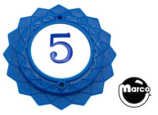 Pop bumper cap daisy dome blue '5' blue