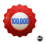 Pop bumper cap daisy dome red '100,000' blue