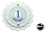 Pop bumper cap daisy dome white '1 Point' blue