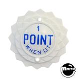 Pop bumper cap daisy dome white '1 Point When Lit' blue