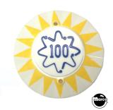 Pop Bumper Caps-Pop bumper cap sunburst '100' squiggle Y/B 16531