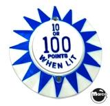Pop bumper cap '10 or 100 Points W/Lit' G/B
