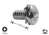 Machine Screw 6-32 x 1/4 inch p-rh-sems