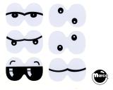 -WACKY GATOR (Data East) Gator eye decal set