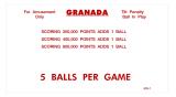 -GRANADA (Williams) Score cards (5)