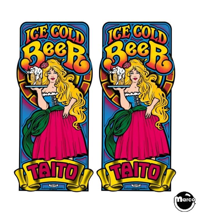 Ice Cold Beer Arcade Game Control Panel Overlay