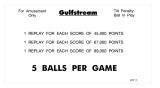GULFSTREAM (Williams) Score cards (8)