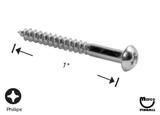 Wood Screws-Screw - wood #4 x 1 inch p-rh-a