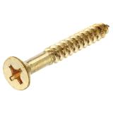 Wood Screws-Screw - wood #5 x 7/8 inch p-flh brass