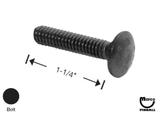 Bolt carriage 1/4-20 x 1-1/4 inch; black