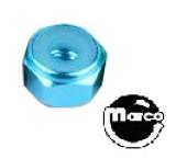 Nut 8-32 esn stop nut light blue anodized 