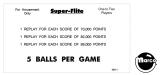 SUPER FLITE (Williams) Score cards (6)