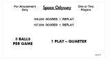 -SPACE ODYSSEY (Williams) Score cards (5)