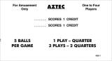 Score / Instruction Cards-AZTEC (Williams) Score cards (2)