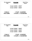 Score / Instruction Cards-FLASH (Williams) Score cards (4)