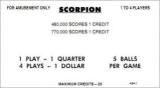 SCORPION (Williams) Score Cards (5)