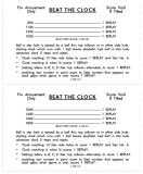 BEAT THE CLOCK (Williams) Score cards