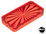 Lamp Covers / Domes / Inserts-Insert rectangle 3/4 x 1-1/2 inch red starburst