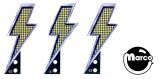 Playfield Plastics-AC/DC (Stern) Lightning bolt 3 piece plastic set