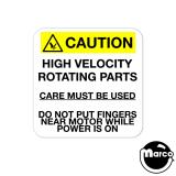 Motors-Warning Label for Shaker Motors