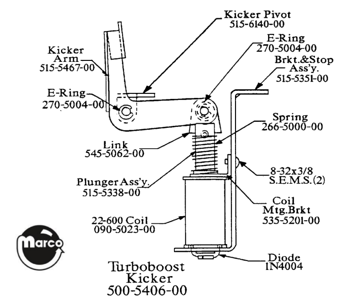 515-5351-00 - Z coil bracket Data East - Marco Specialties