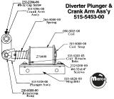 Diverter plunger and crank assembly Data East / Sega