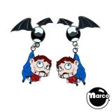 Silly Puppet BatBall Earrings