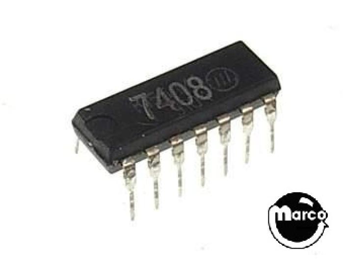 Mercurio Perseguir caja 7408 - Integrated circuit IC Logic - Quad 2-input AND gate 14 pin DIP used  on many pinball machine circuit boards