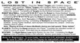 LOST IN SPACE (Sega) Card Instruction