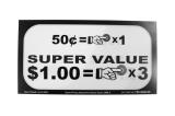 Score / Instruction Cards-Price card Stern 50¢ x 1 / $1.00 x 3