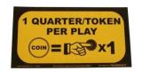 Price Card Stern 1 Quarter/Token Per Play