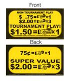 Score / Instruction Cards-Price card Stern .75 x 1 / $2 x 3