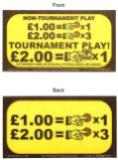 Score / Instruction Cards-Price card Stern UK £1.00 x 1 / £2 x 3