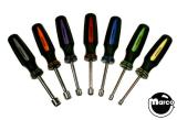 Nut driver set hollow shaft, SAE 7 pc set