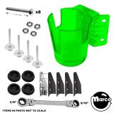 Pin-Buddy&trade; Cup Holder Install Kit - GREEN NEON TRANSLUCENT