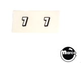 -MONOPOLY MEGA JACKPOT (Stern) Number value 7 decal