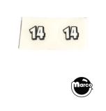 Stickers & Decals-MONOPOLY MEGA JACKPOT (Stern) Number value 14 decal