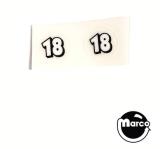 Stickers & Decals-MONOPOLY MEGA JACKPOT (Stern) Number value 18 decal