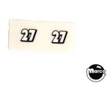 -MONOPOLY MEGA JACKPOT (Stern) Number value 27 decal