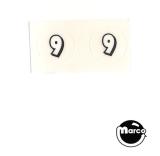 -MONOPOLY MEGA JACKPOT (Stern) Number value 9 decal