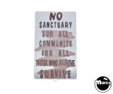 Other Playfield Parts-WALKING DEAD (Stern) No Sanctuary sign mod