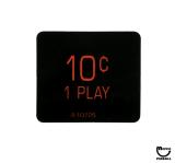 Stickers & Decals-Price label 10¢ 1 Play decal