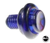 Pushbutton 1-1/8 inch blue transparent