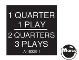 Label - Gottlieb 1 Quarter 1 Play / 2 Quarters 3 Plays